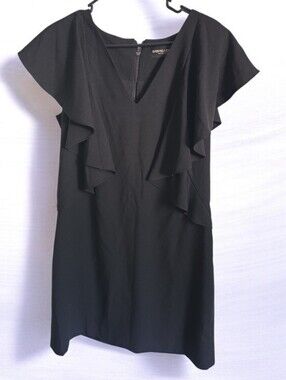 Gabrielle Black Ruffle Sleeve Dress - Elegant Women's Dress